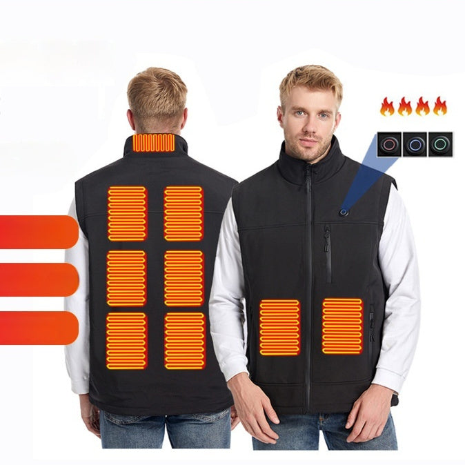 Men's Heated Softshell Vest – Rechargeable Thermal Outdoor Sportswear