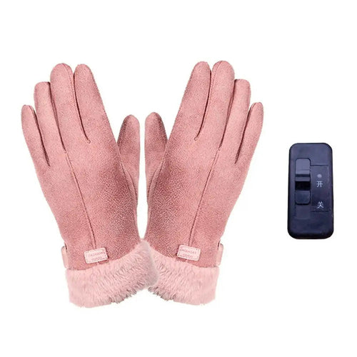 Women Full Finger Gloves USB Charging Heating Gloves 3D Ergonomics