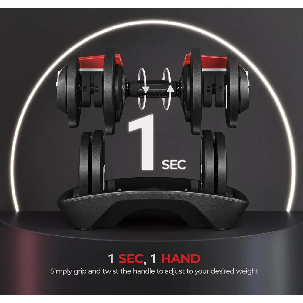 Adjustable Dumbbell SET 40LBS each Adjustable Dumbbells Fast Adjust Dumbbell Weight Set with Anti-Slip Handle